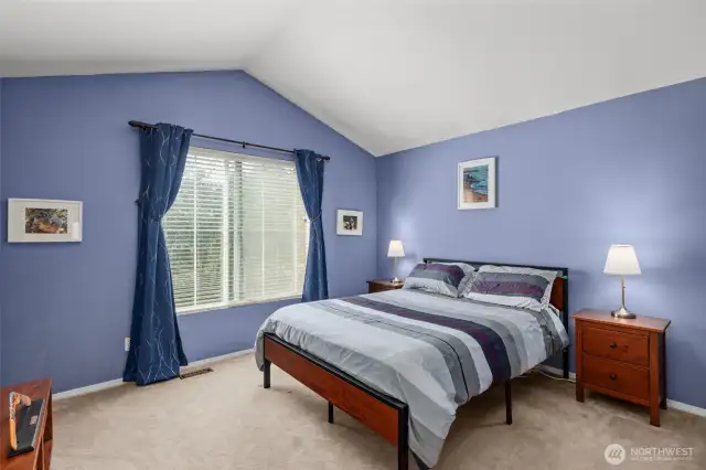 Primary Bedroom Sanctuary with Abundant Light & Vaulted Ceilings