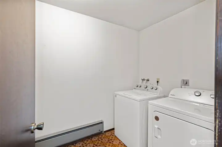 The laundry room is close to the bedrooms and on the main floor.
