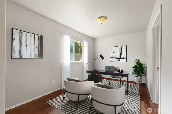 Downstairs Family/Den virtually staged.