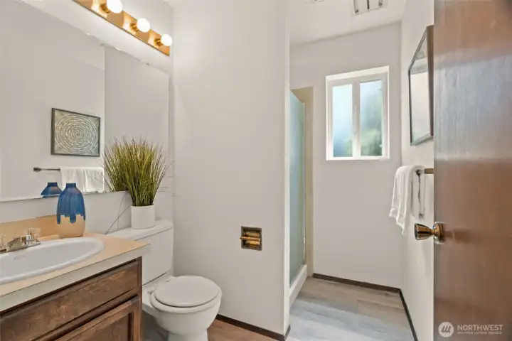 Lower level bath.