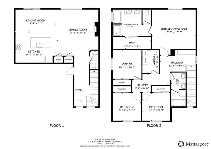 Maximum use of space (measurements approximate)!