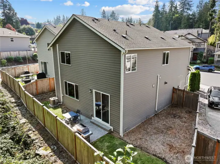 Fencing makes it easy to maintain - notice the heat pump for A/C!
