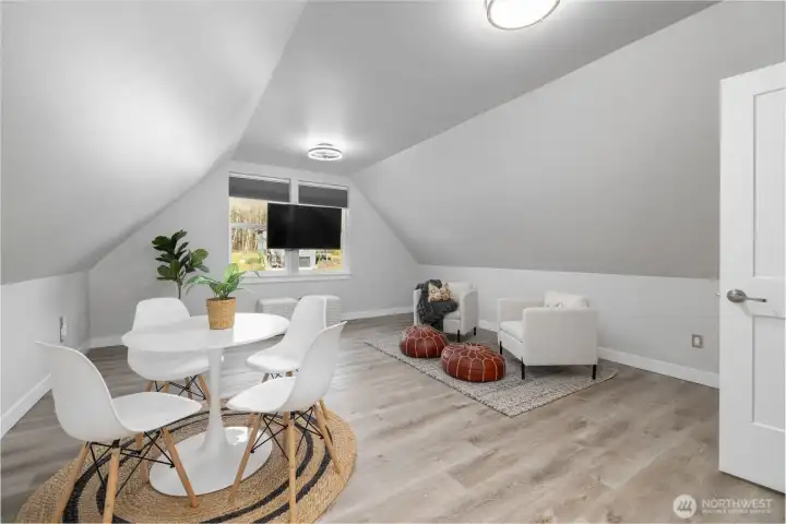 The bonus room above the garage has two spacious closets, a wet bar area, and a 3/4 bathroom.  This area could be a private bedroom suite, or use it as a bonus or family room area.