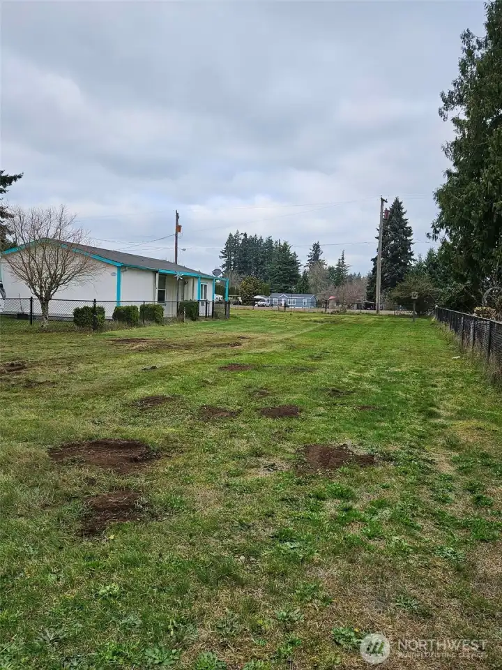 Nice level fenced in yard.
