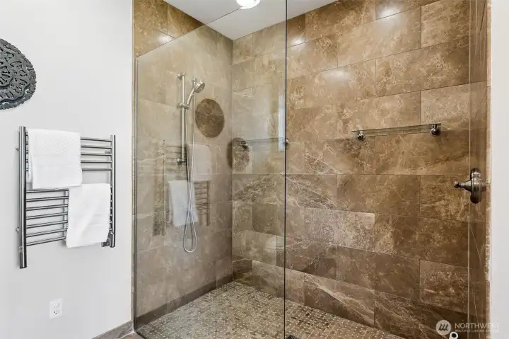 Master bath w/ heated floors and heated towel rack