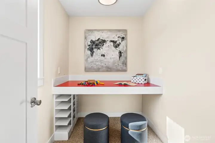 craft nook upstairs / gift wrap room