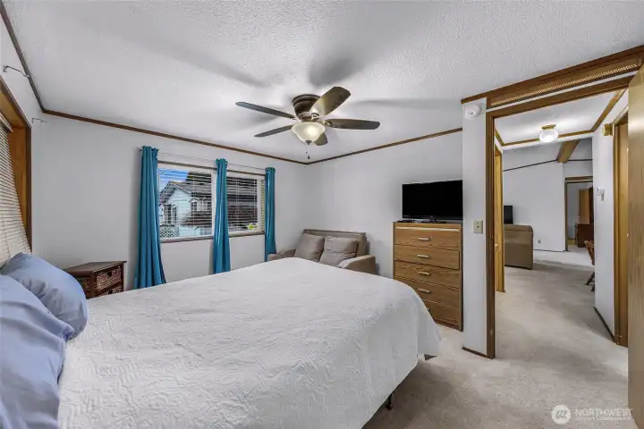 2nd bedroom.  Hallway on the right out to the living room or 2nd bathroom