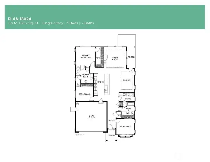 Floor plan - Check out the MASSIVE Island.  Great flow for entertaining.