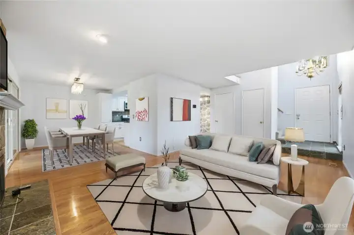 Living Area, virtually staged.