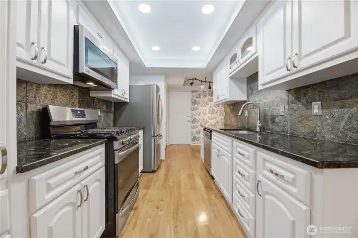 Remodeled Kitchen. Choose your own indirect lighting up above!