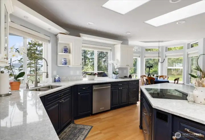 Generous counter space and updates throughout the recently remodeled kitchen.