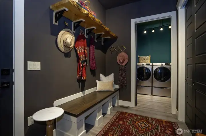 This mudroom provides the perfect drop zone.