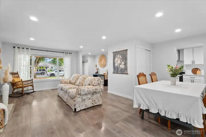 Light-filled gathering space designed for both relaxation and entertaining.