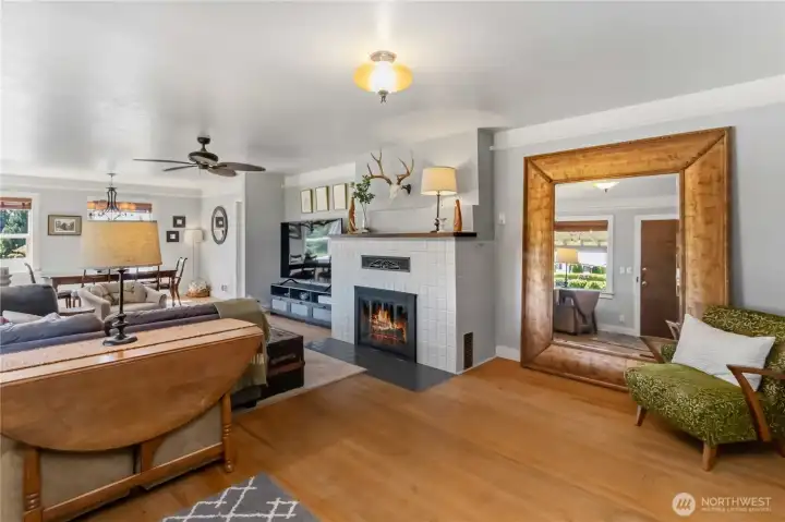 Living room with fireplace