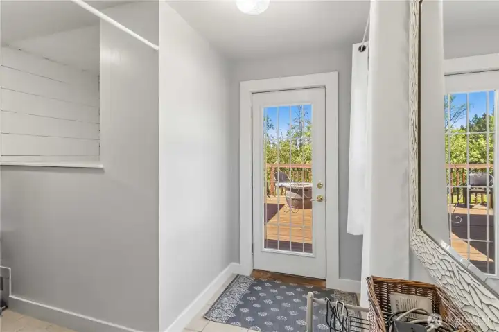 Step outside onto the multi-level deck!