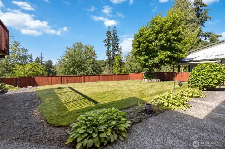 Fenced portion of back yard