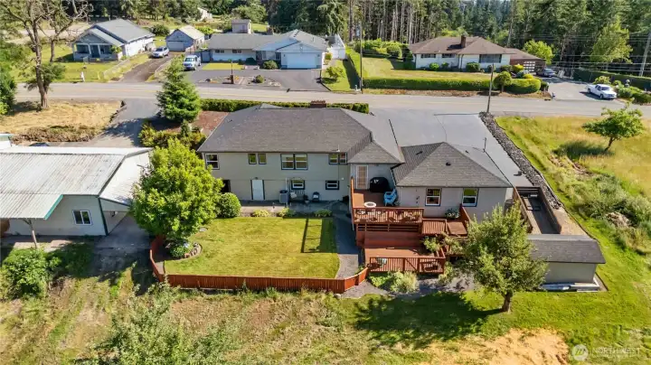 Private back yard and deck