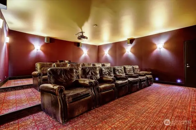 Theater Room (South Tower, 1st Floor)-Includes big screen, USB capability, reclining theater chairs, ice maker, microwave & mini fridge.