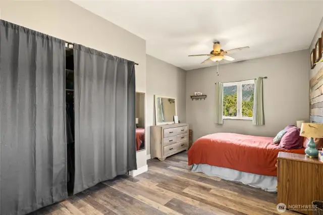 Primary bedroom with huge closet.