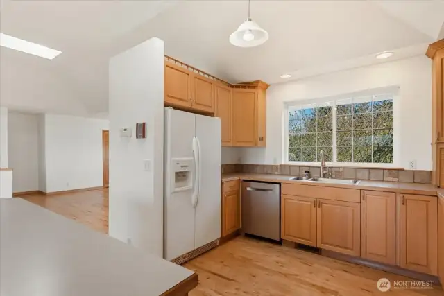 Light & Bright kitchen with open floor plan.