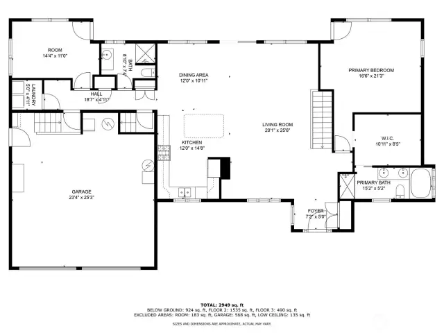Floor Plan Main Floor - measurements are approximate