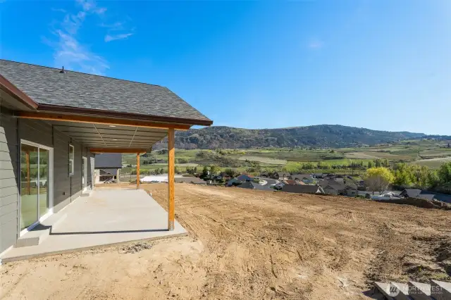 large covered patio- accessed from dining and primary bedroom