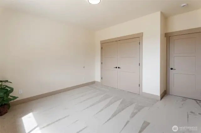 bedroom 1 in rear of home with wardrobe closet