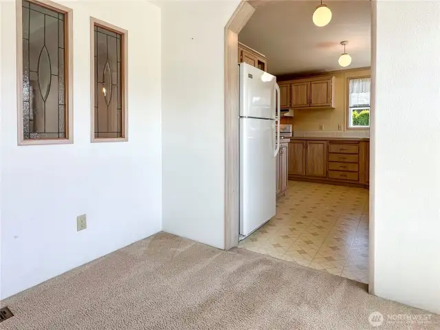 Access to the kitchen from the breakfast area