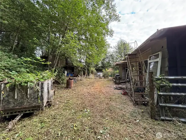front yard area between the house and the garage