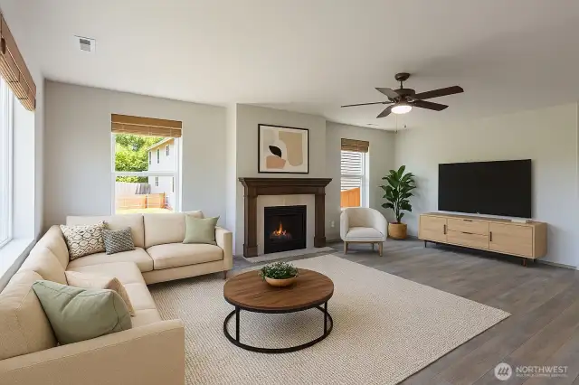 Family Room Virtually Staged