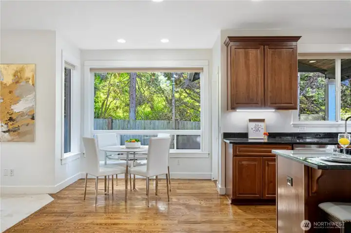 Sunny dining nook overlooking the backyard—perfect for morning coffee.