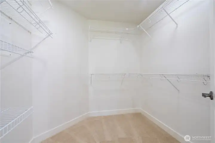 Spacious primary closet