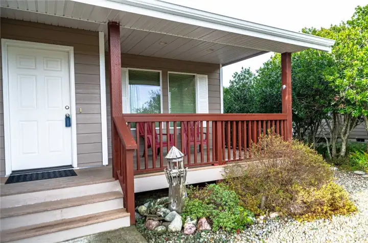 Inviting covered front porch