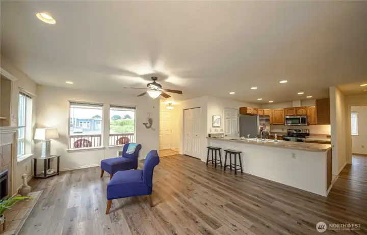 Large living/dining space