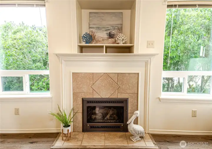 Ceramic tile surround and entertainment nook