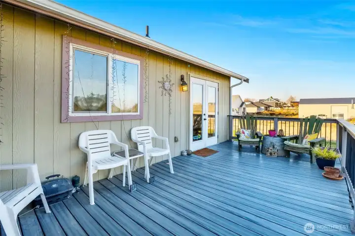 Enjoy the view from the large trex deck.
