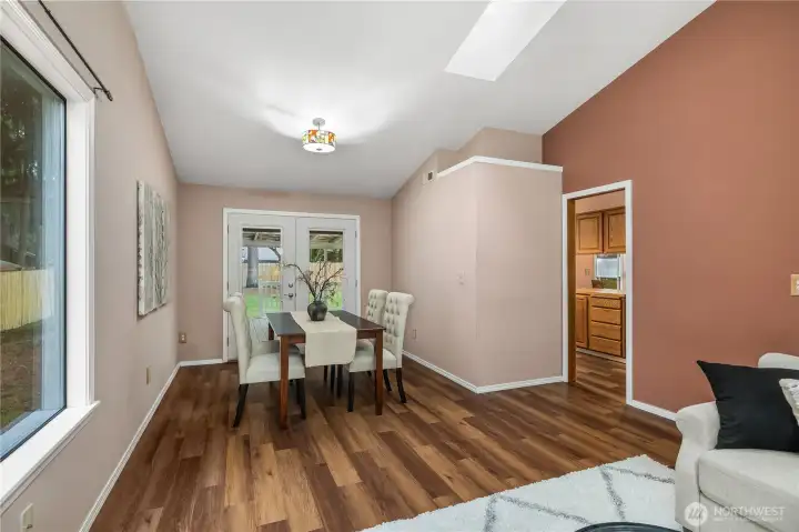 Formal dining room with access to the covered deck.