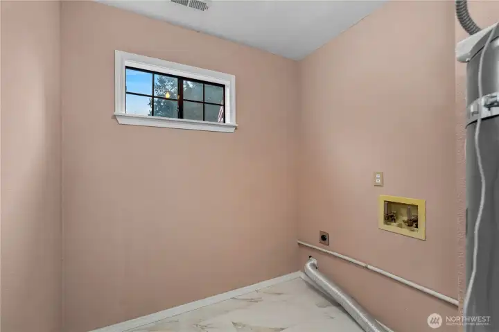 Laundry room on the main level.