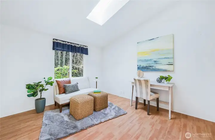 Office w/ views of backyard.