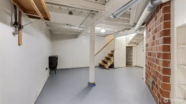 Full height partially finished basement