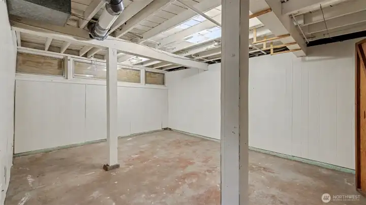 Extra room in full height partially finished basement