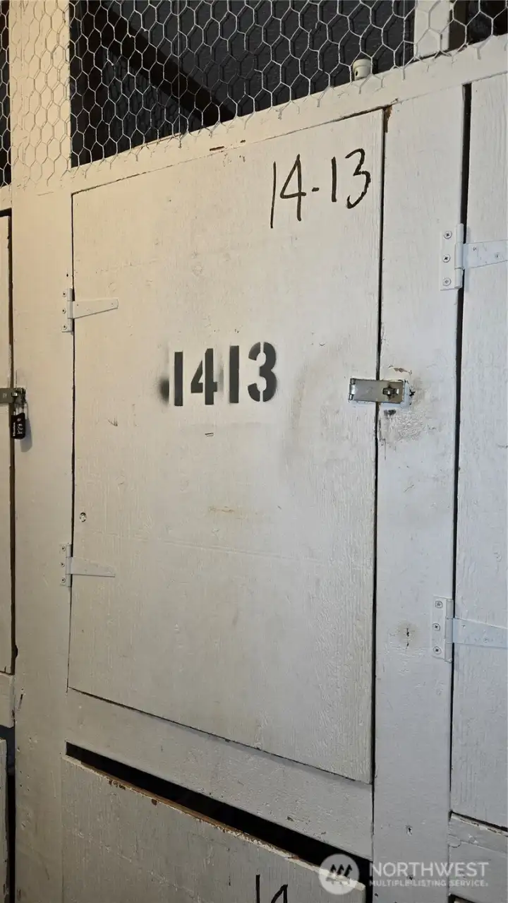 14th floor storage near unit included in HOA dues. There is additional larger storage available in the laundry room on 2nd floor for $100/mo if desired.