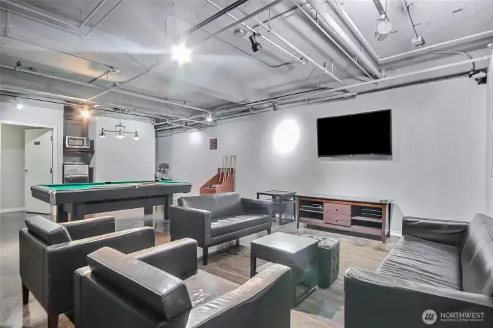 Game room/resident lounge. Located on main floor.