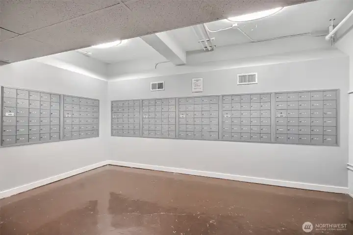 Mail room. Located on main floor.