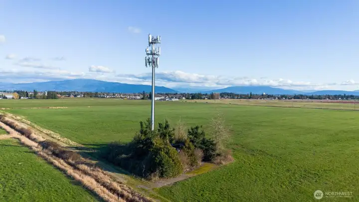 The cell tower takes up a very small footprint but produces large income.  Currently it produces just over $24,000 in yearly income.  Increases are built into the 40 year contract.