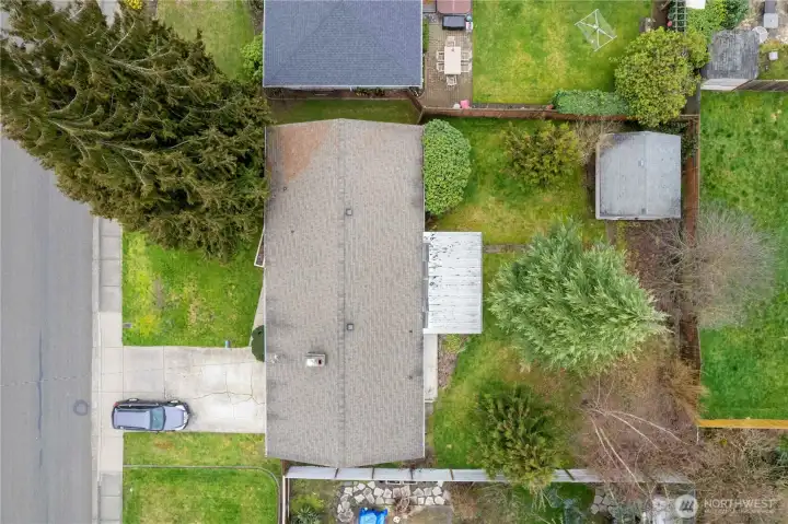 Aerial view of home.