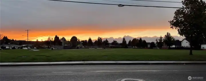 Sunset view from front door. Photo credit: Erik Mullan