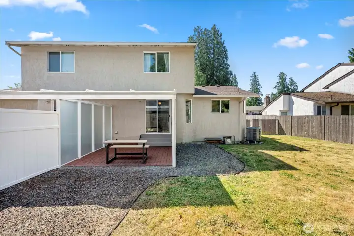 Each side features the divided covered patio space for enjoying all year long.