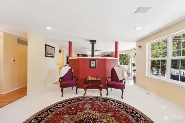 Looking into kitchen/great room area.