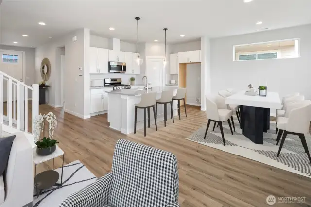 Living Room/Dining Virtually Staged.
